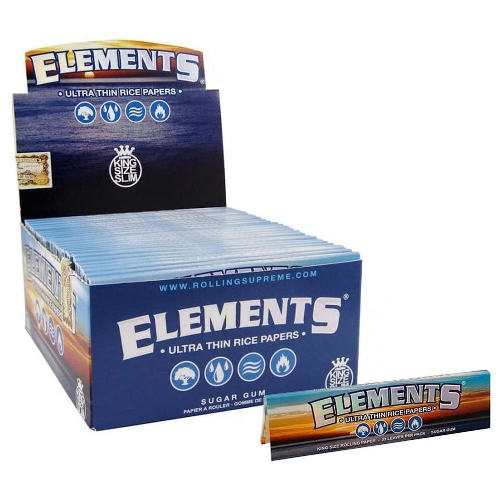 ELEMENTS King Size Slim Ultra Thin Rice Rolling Papers 110mm